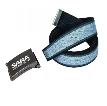 Wytrzymały Pasek z metalową klamrą do spodni szary SARA WORKWEAR