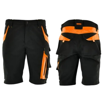 Spodenki krótkie robocze z kieszeniami NEOFLEX grafit+pomarańczowy SARA XL
