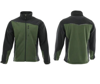 Polar roboczy Sara Workwear Comfort Plus z kieszeniami i odblaskami ciepła wygodna Bluza polarowa Oliwkowy + Czarny r. M