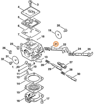 Sprężyna powrotna gaźnika Stihl 034 036 MS 360