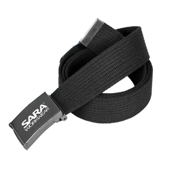 Wytrzymały Pasek z metalową klamrą do spodni czarny SARA WORKWEAR