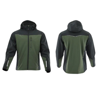 Wiatroodporna Kurtka Softshell Sara ComfortPlus regulowana oliwka+czarny M