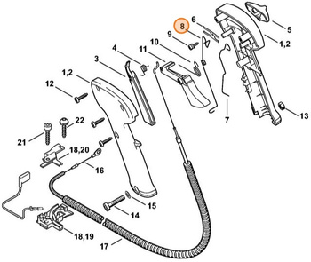 Sprężyna zestykowa rękojeści Stihl FS 80 FS 85 FS 120 FS 250 FS 300 FS 420 FS 500