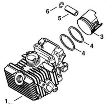 Cylinder z tłokiem Ø 37mm do MS 192 T