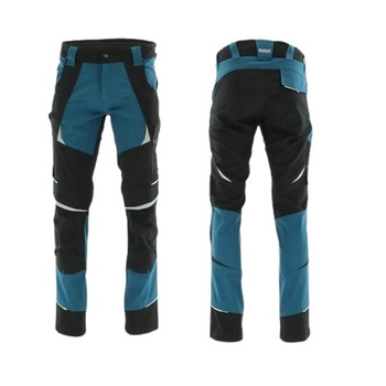 Spodnie Robocze Sara Cottonflex Bawełna STRETCH komfort Czarny+Petrol 58-XL