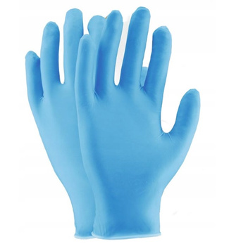 Rękawiczki ochronne nitrylowe bezpudrowe 100szt Ogrifox OX-NIT-PF r. 8-M