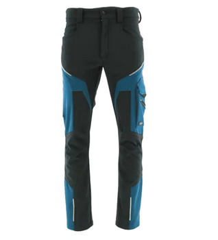 Spodnie męskie robocze COMFORT WINTER petrol + czarny Softshell BHP r. M