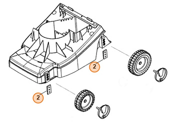 Mocowanie koła kosiarek Viking ME 340 ME 360