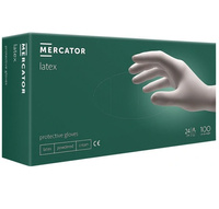 Rękawiczki jednorazowe lateksowe 100 szt. ochronne Mercator Medical r. M