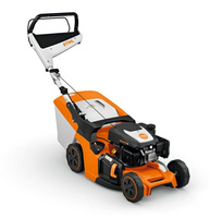 Kosiarka spalinowa Stihl RM 443 T zwrotna na nieregularnych trawnikach z wygodnym napędem kół