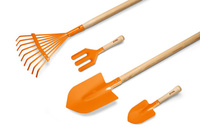 Stihl Mały ogrodnik zestaw narzędzi ogrodowych dla dzieci Łopata Grabie
